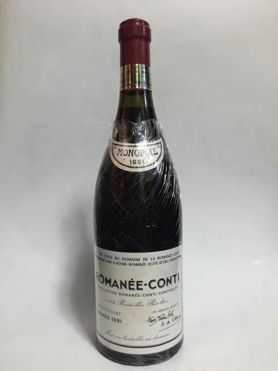 drc红酒1991年罗曼尼康帝红葡萄酒romaneeconti