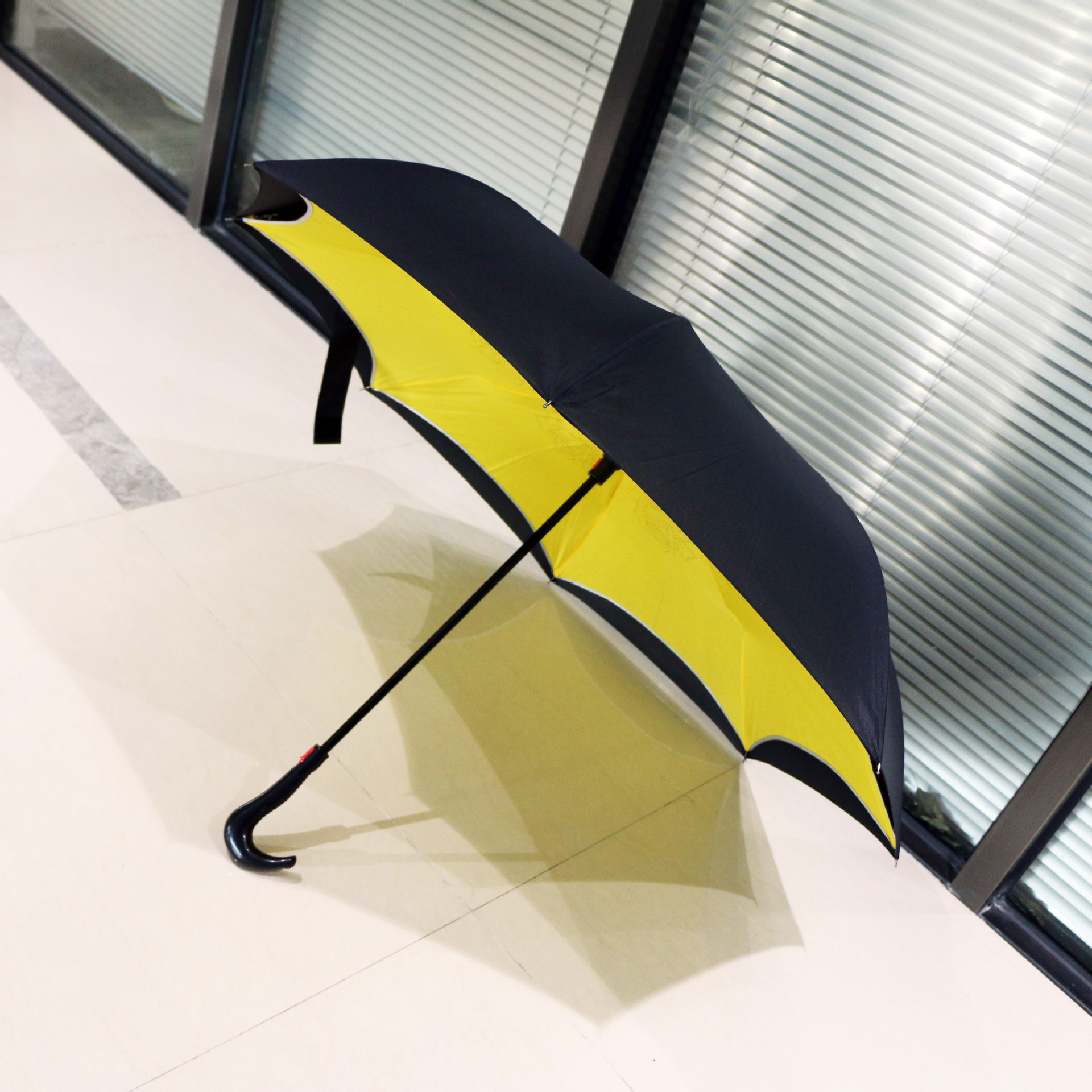 反向雨伞 直杆双层鹰头型雨伞长柄反向伞汽车专用定制logo反向伞