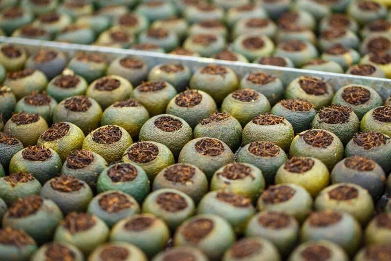 新会小青柑普洱茶茶叶 浓香 生晒 绿皮黄皮小青甘