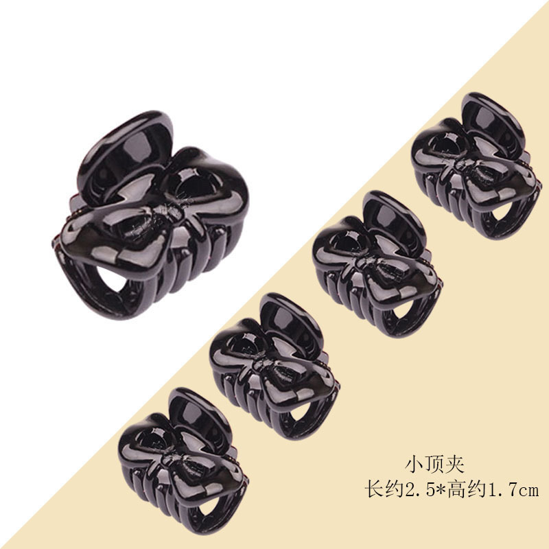 Internet Celebrity Same Bow Barrettes New Black Spray Paint Small Hair-Top Clip Female Small Jaw Clip Zhuo Ming Ornament 9329