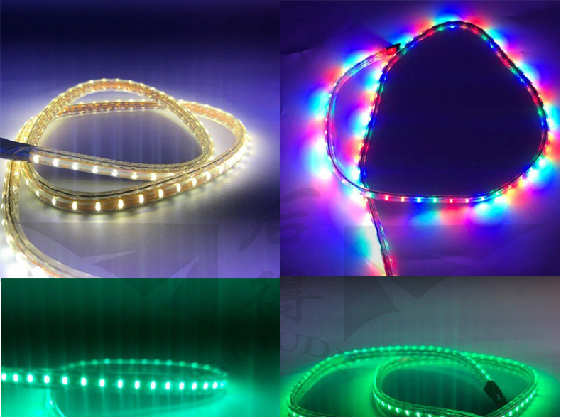 后得照明 led高压220v 3014 116灯彩色软灯带 单排贴片柔性软