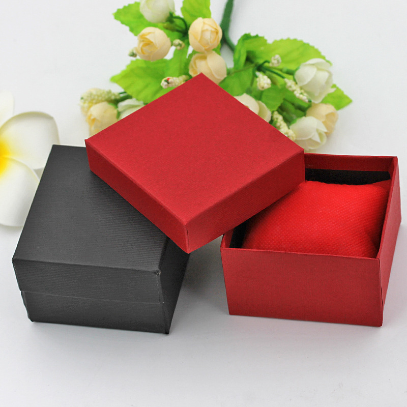 watch packaging box wechat cheap cardboard watch box mini pillow lined gift box wholesale