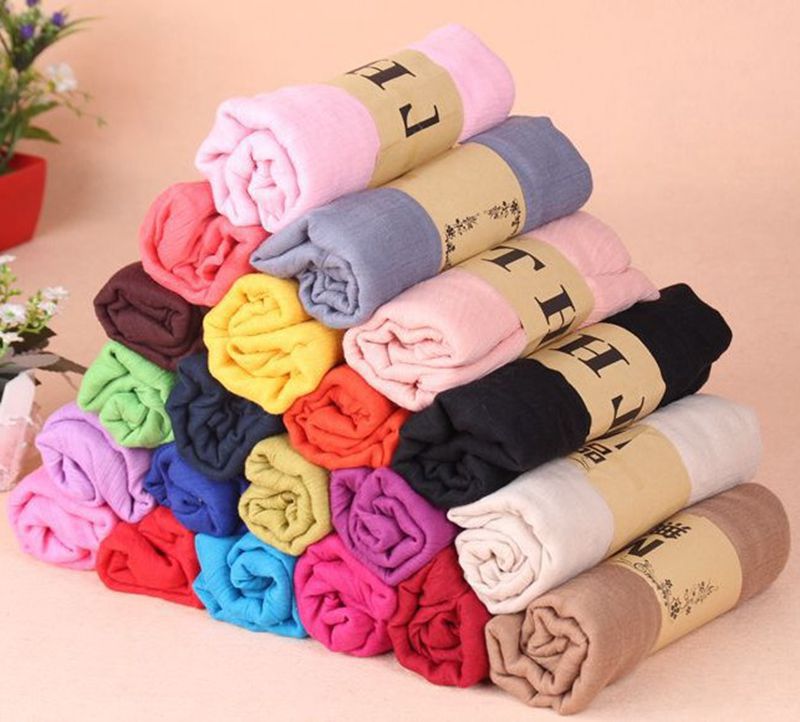 Autumn and Winter New Cotton and Linen Scarf Women's Korean-Style Oversized Cotton Pure Color Scarf Shawl Factory Direct Sales Wholesale