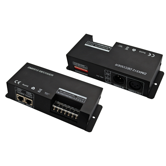 led dmx512 3通道 解码器 5050 rgb七彩幻彩灯条 控制器 12-24v