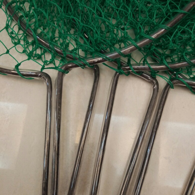 不锈钢电抄网头防挂渔具配件大物实心抄网圈钓鱼用品捕鱼捞鱼网兜