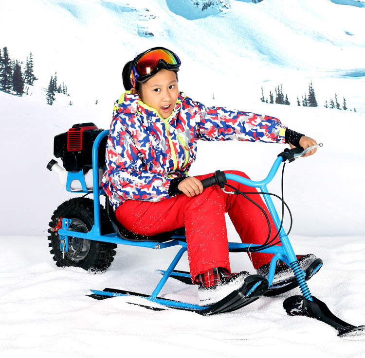 雪地摩托车冰雪爬犁儿童滑雪车滑雪板滑沙燃油雪地车雪场设备