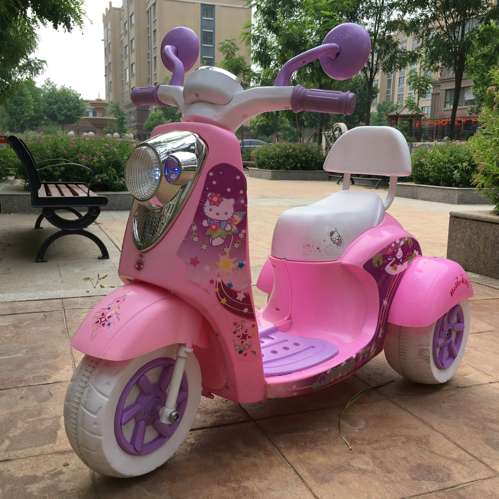 儿童电动摩托车充电三轮车小孩宝宝可坐玩具冰雪奇缘摩托车带音乐