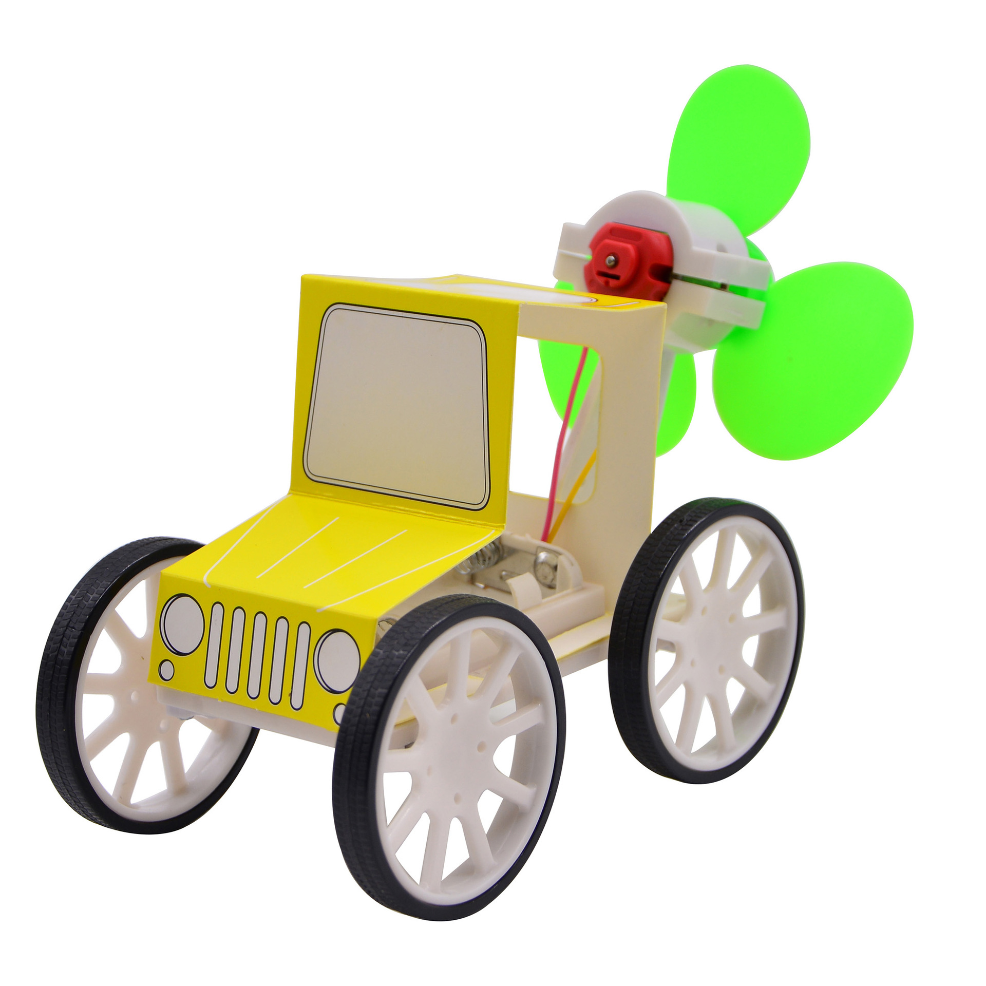 电动风力牧马人越野车模科技小制作小发明学生科学实验手工材料