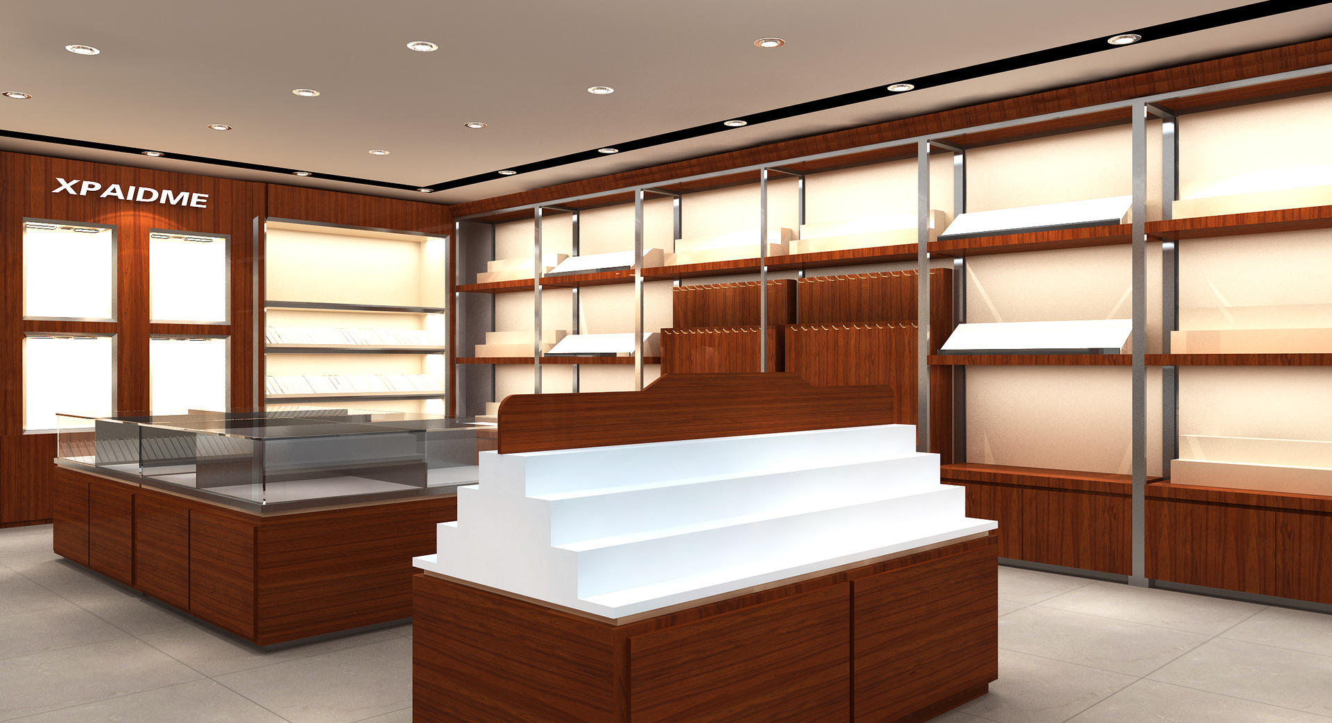 厂家设计制作高档皮具展柜 品牌皮包展示柜 商场陈列柜