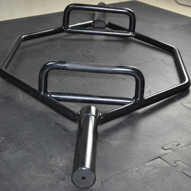 厂家销售大环形奥杆健身房 硬拉大曲六角奥杆耸肩杠铃