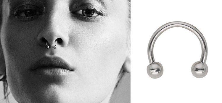 亚马逊跨境电商 不锈钢基础款u形圆球鼻环鼻钉 欧美人体穿刺饰品