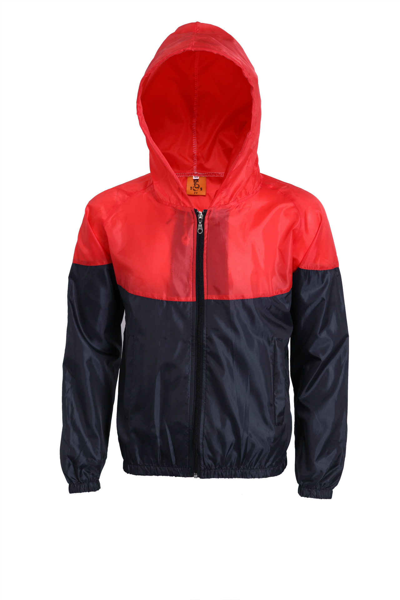 【ts043】160克锦纶尼龙绸韩版时尚拼色风衣 防水挡风透气