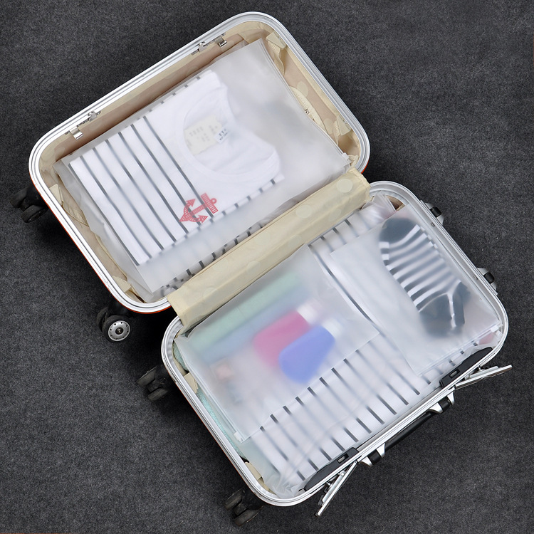 Factory Direct Supply Transparent Frosted Travel Buggy Bag Luggage Clothes Organizing Folders Envelope Bag Thickened 22 Silk