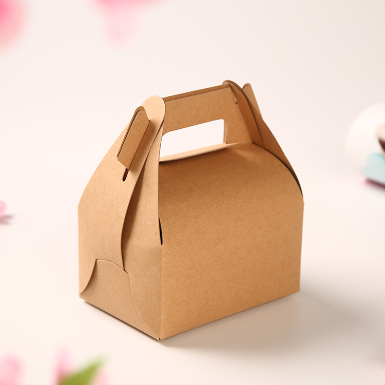 批发手提牛皮纸蛋糕盒 迷你烘培包装盒 牛皮纸食品包装纸盒可定做