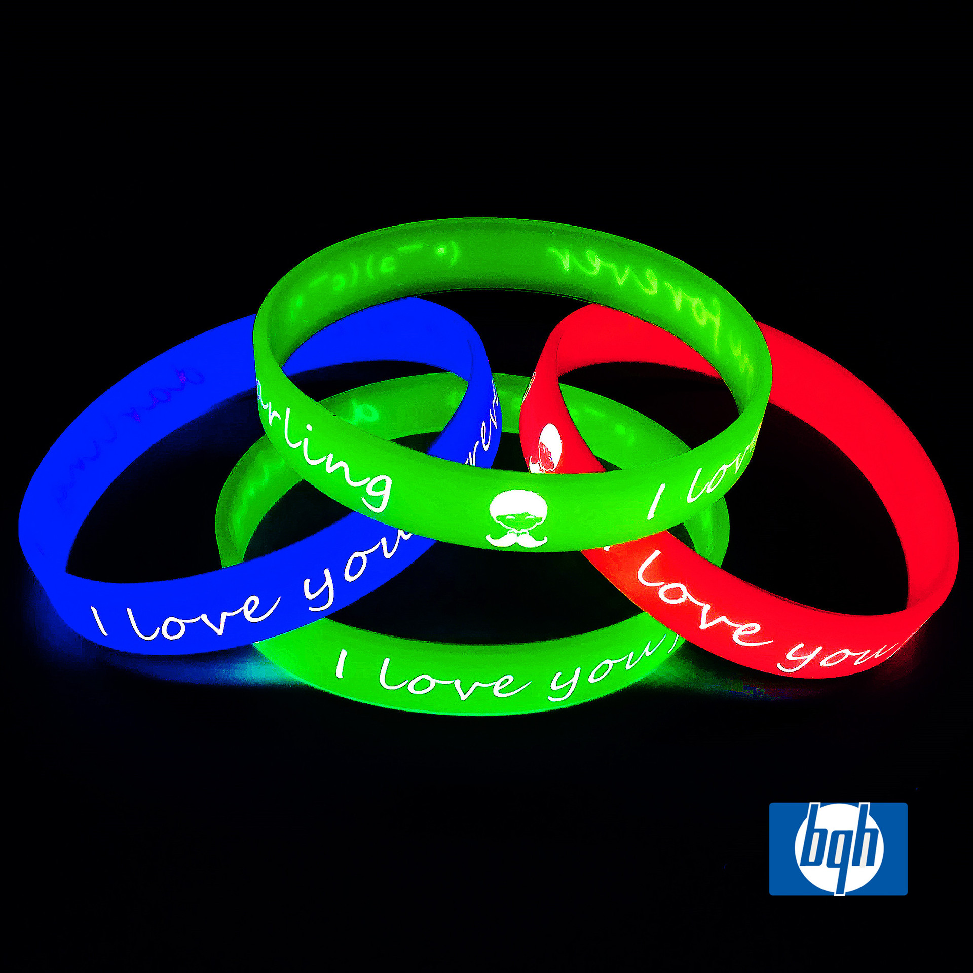 夜光硅胶手环定做发光手带硅胶手镯手圈夜光橡胶手腕带logo夜光带