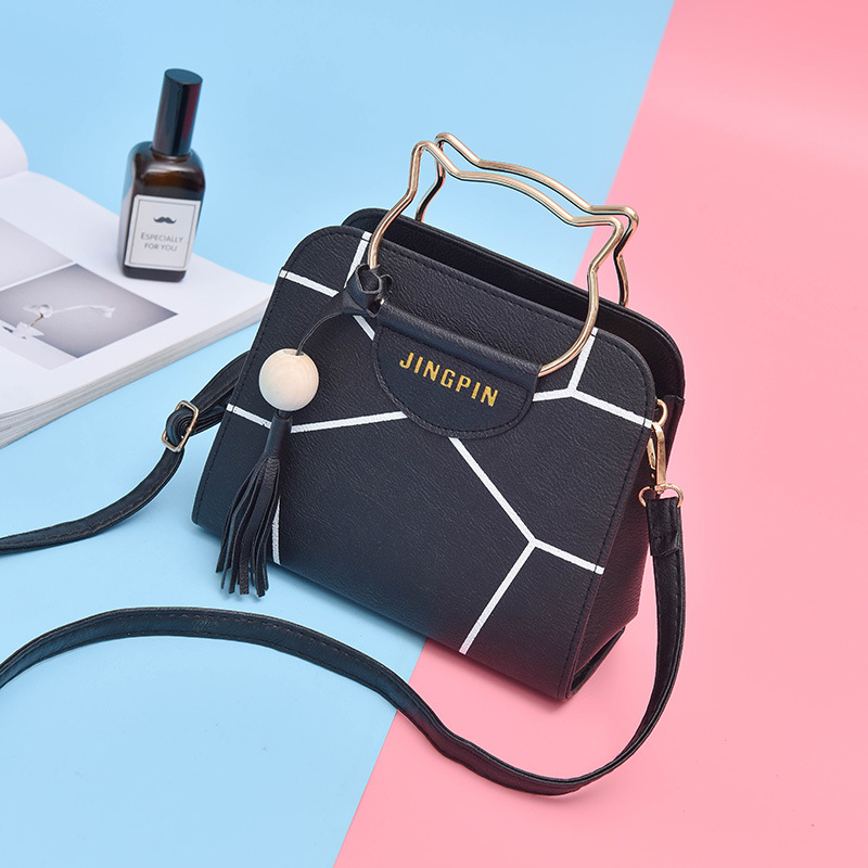 Women's Bag 2020 New Fashion Kitten Handbag Stitching Printing Shoulder Messenger Bag Small Square Bag Shaping Bag