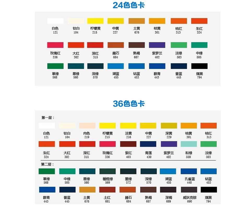 马利水粉颜料12色18色24色美术学生练习盒装套装水粉颜料套装