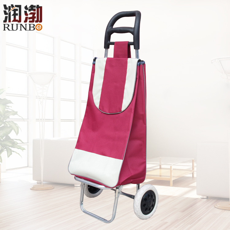 Shopping Cart Lever Car Gift Promotion Household Folding Elderly Shopping Small Hand Buggy Printed Logo Shopping Cart