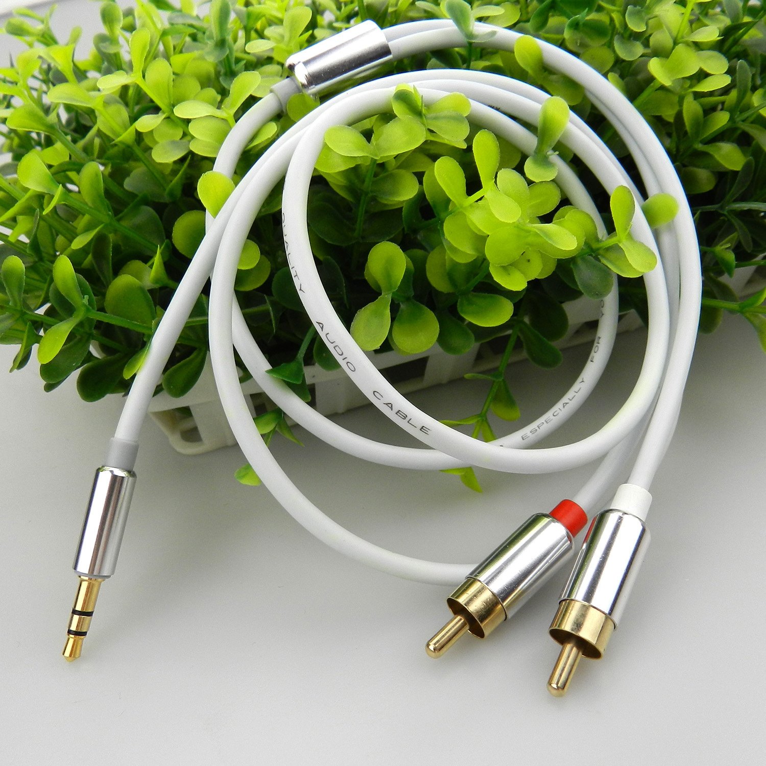 5转2rca 音响电脑手机连音箱连接线-阿里巴巴