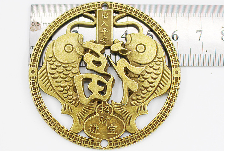 久圆6cm铜钱 吉祥如意大铜钱 双鱼福字