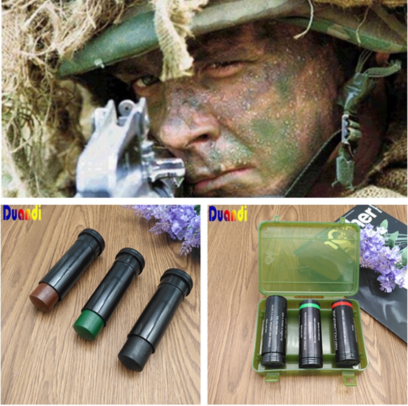 三色迷彩化妆油 伪装油彩 特种兵球迷cs野战伪面部脸彩