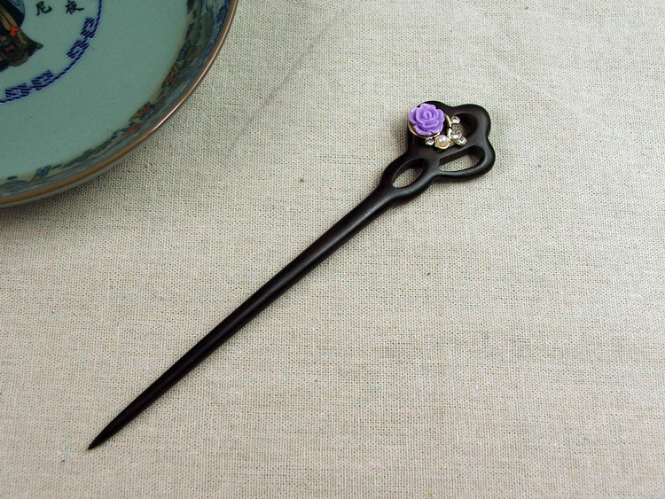 原创古典手工黑檀木发簪复古风发饰盘发步摇古装木簪子古风发簪