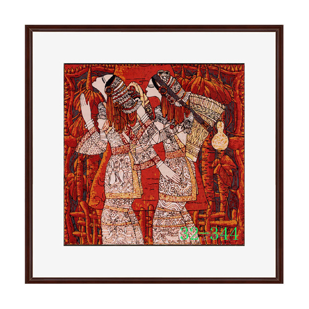 32-344民族人物装饰画多尺寸斗方小品酒店宾馆家居高仿真画芯批发