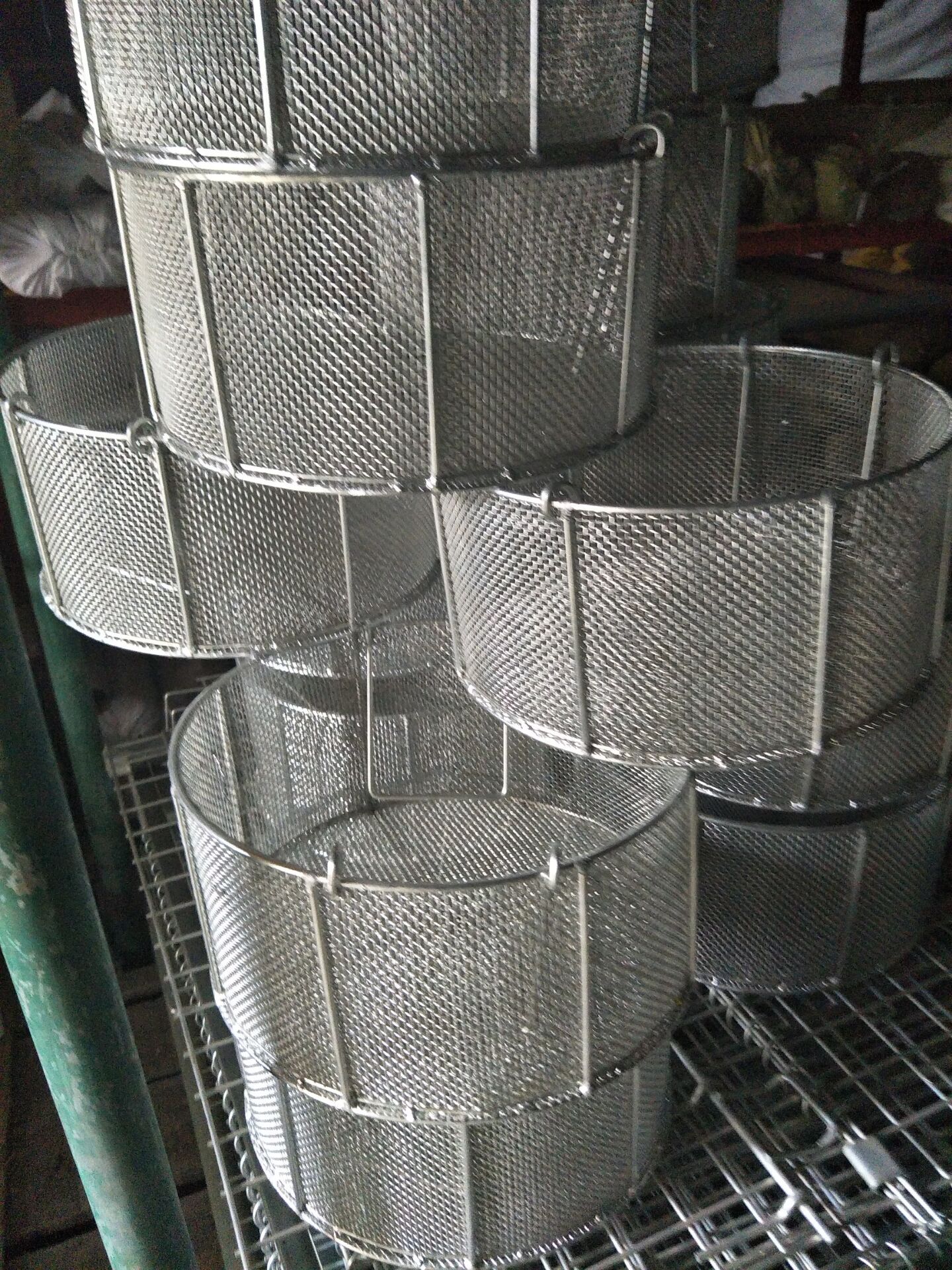 手工编织网采摘蔬菜水果药材抬筐铁篮子搬运核桃干果等铁丝网