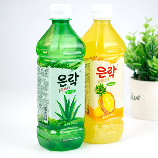 韩国恩乐芦荟果粒果汁饮料冰糖菠萝500ml 饮料批发