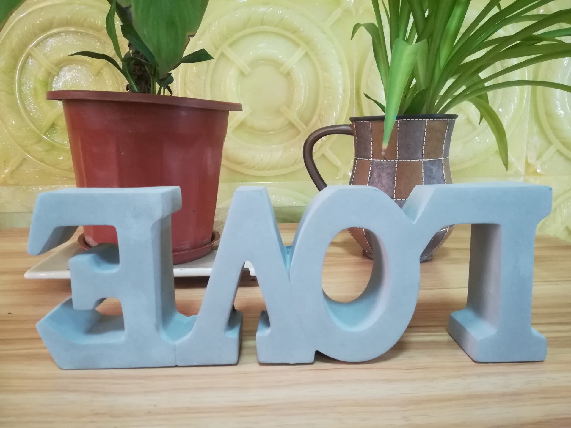 环保工艺水泥制作字母love一体不拆分 清水混泥土工艺品厂家