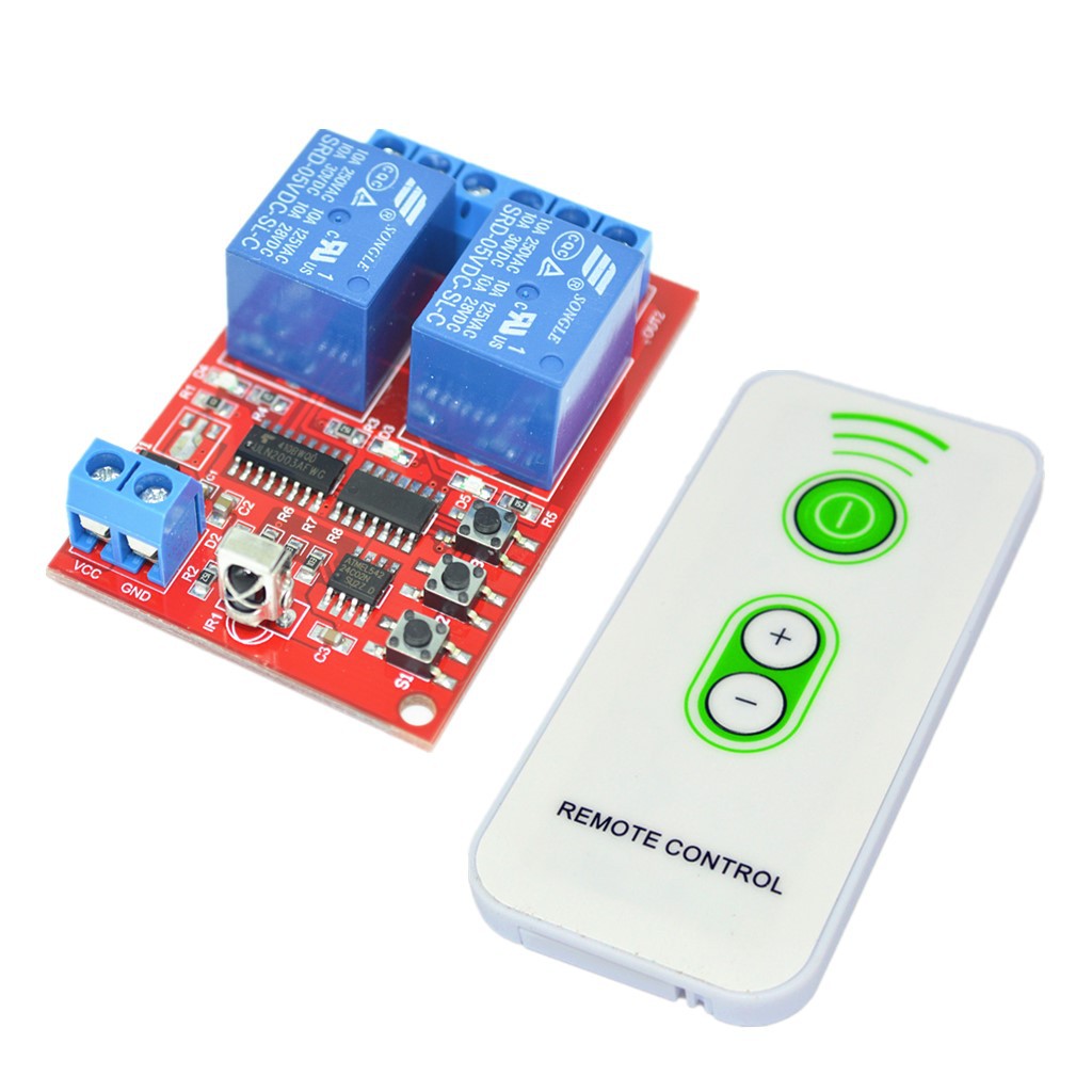 红外遥控开关/5v2路红外学习模块 3键白色遥控器/5v红外控制器