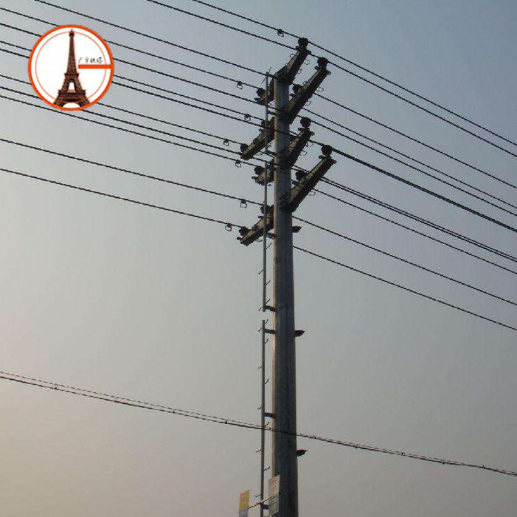 输电线铁塔钢杆35kv多棱拉线杆图片电线杆杆塔各种直线耐张钢杆