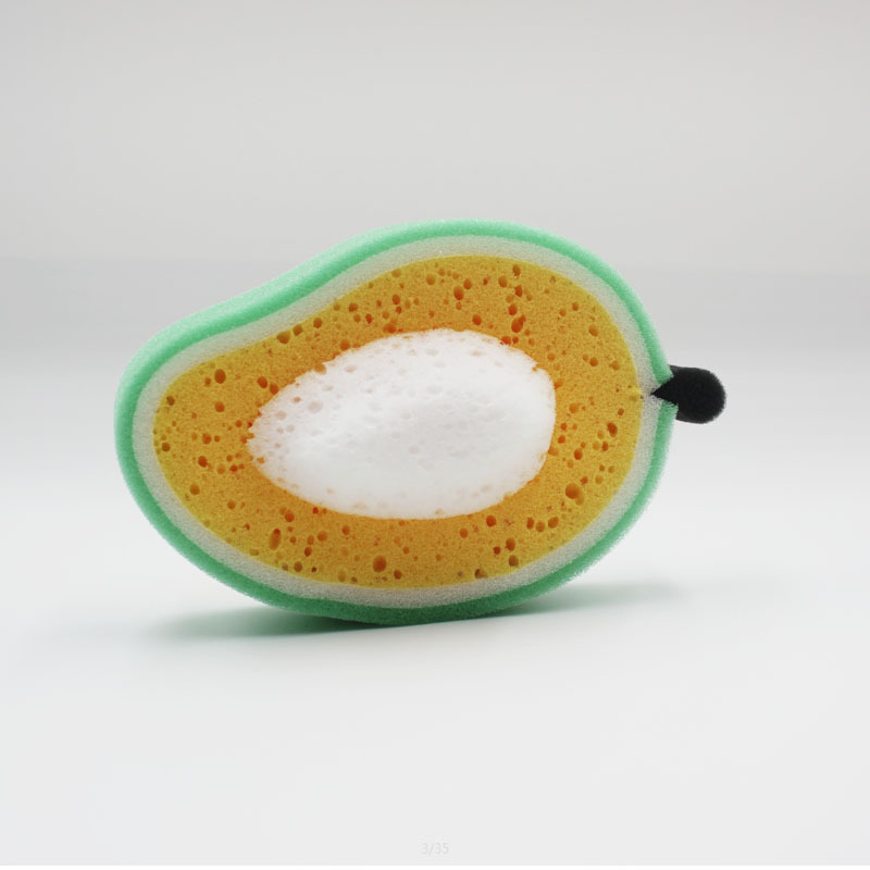 Creative Fruit Thickened Spong Mop Strong Decontamination Kitchen Thickened Scouring Pad Dishwashing Eraser Bath Sponge