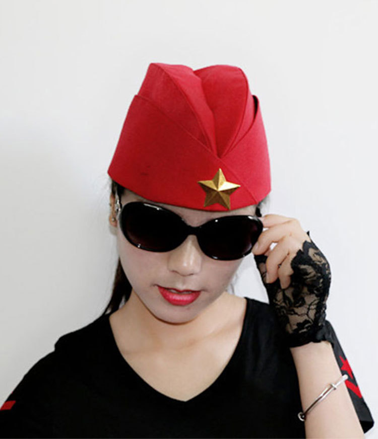 一件代发水兵舞帽子女俄罗斯加硬船型军帽广场舞女士演出船形帽