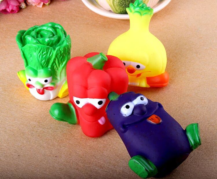 宠物发声玩具 蔬菜大集合茄子白菜洋葱玩具互动解闷 搪胶宠物玩具