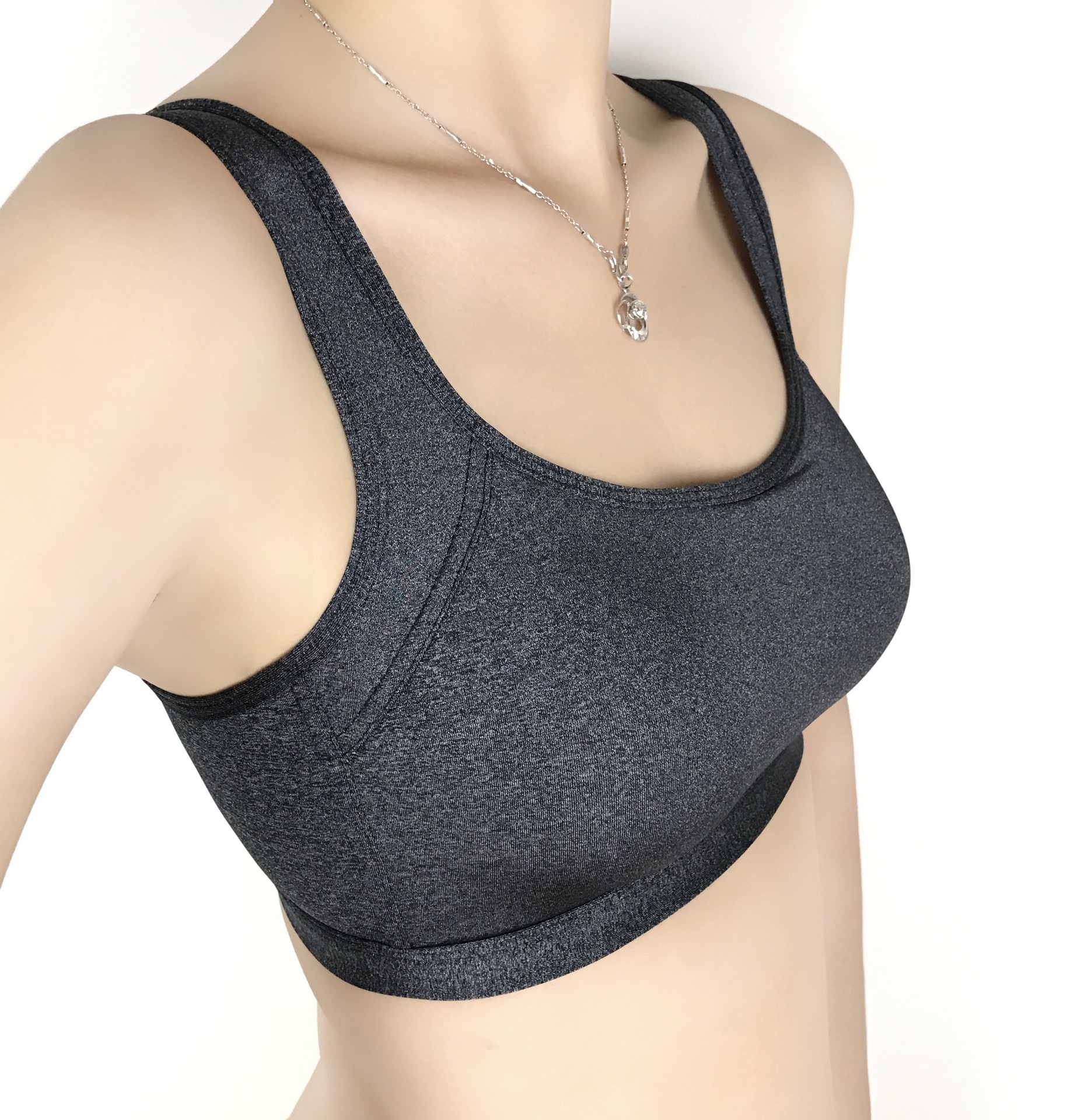 无钢圈薄海绵光面运动内衣 跑步瑜伽健身文胸防走光全杯罩内衣