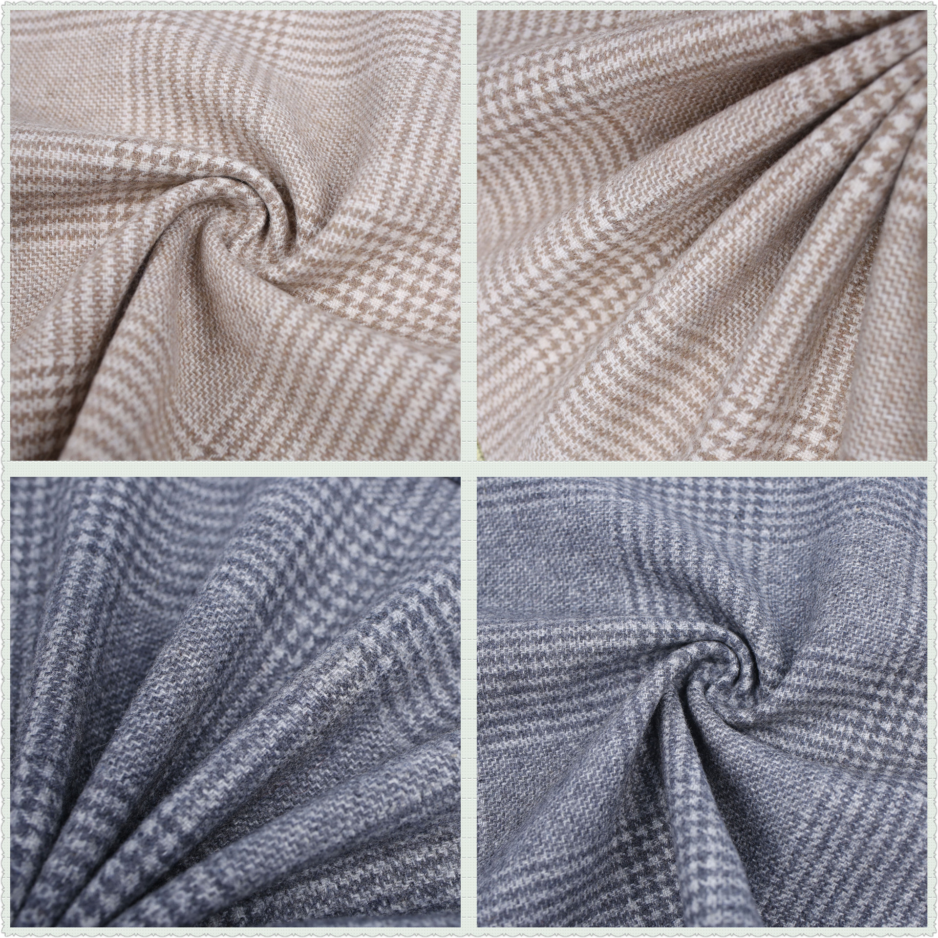 现货厂家直销梭织法兰绒羊毛格子面料 梭织毛呢面料秋冬服装布料