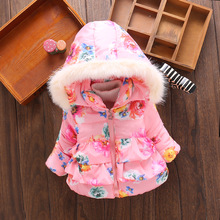 儿童装棉衣外套秋冬新款女童加厚棉服0-1-2-3周岁女宝宝一件代发
