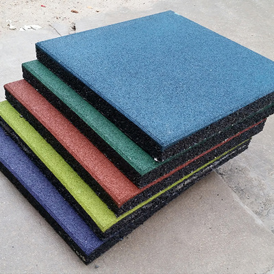 幼儿园弹性橡胶地板价格 块状彩色橡胶地垫定购 小区社区专业地垫
