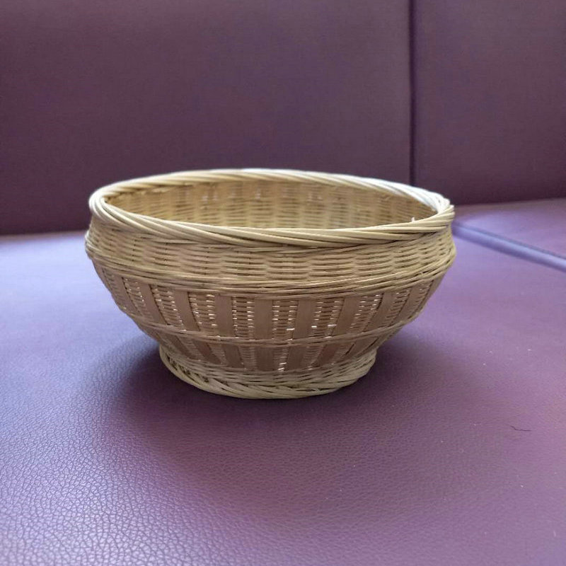 手工竹编糖果瓜子盘定做 竹质竹清工艺品糖果碟子厂家 收纳食物篮