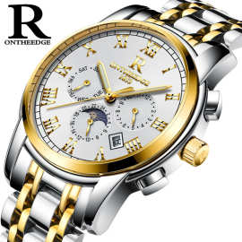 ontheedge瑞之缘rzy016机械手表精钢带镂空腕表夜光水男表