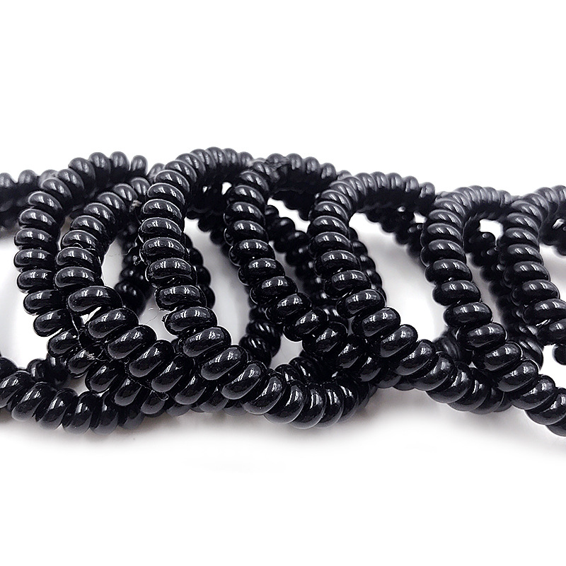 时尚黑色细款电话线发圈手环热销发饰2元店扎头发绳批发小礼物