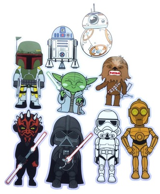 star wars星球大战黑武士防水防油撕不烂pvc车贴冰箱贴笔记本贴纸