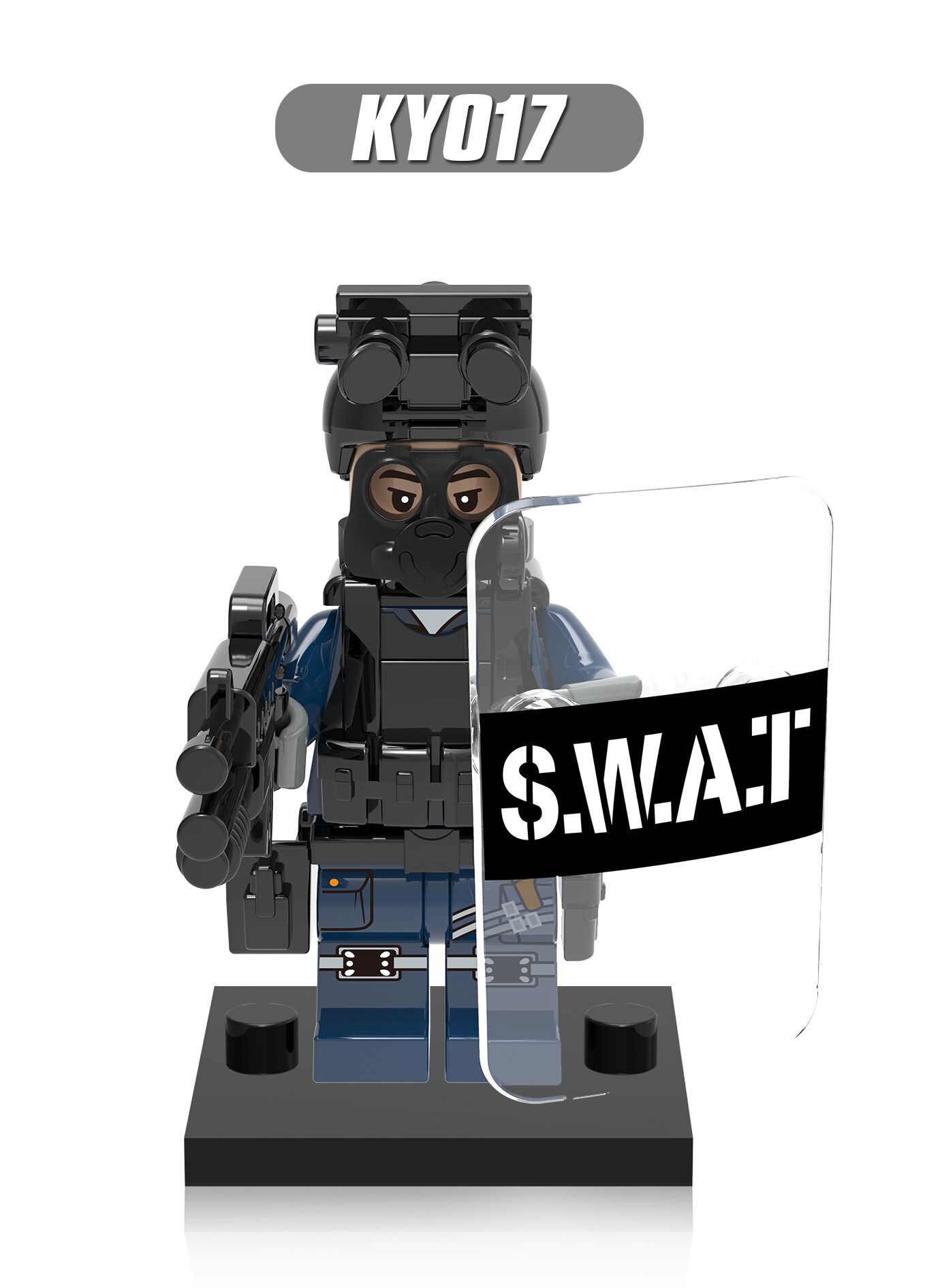 欣宏积木人仔ky010 ky017 幽灵特警队军事人仔特种兵警察男孩益智