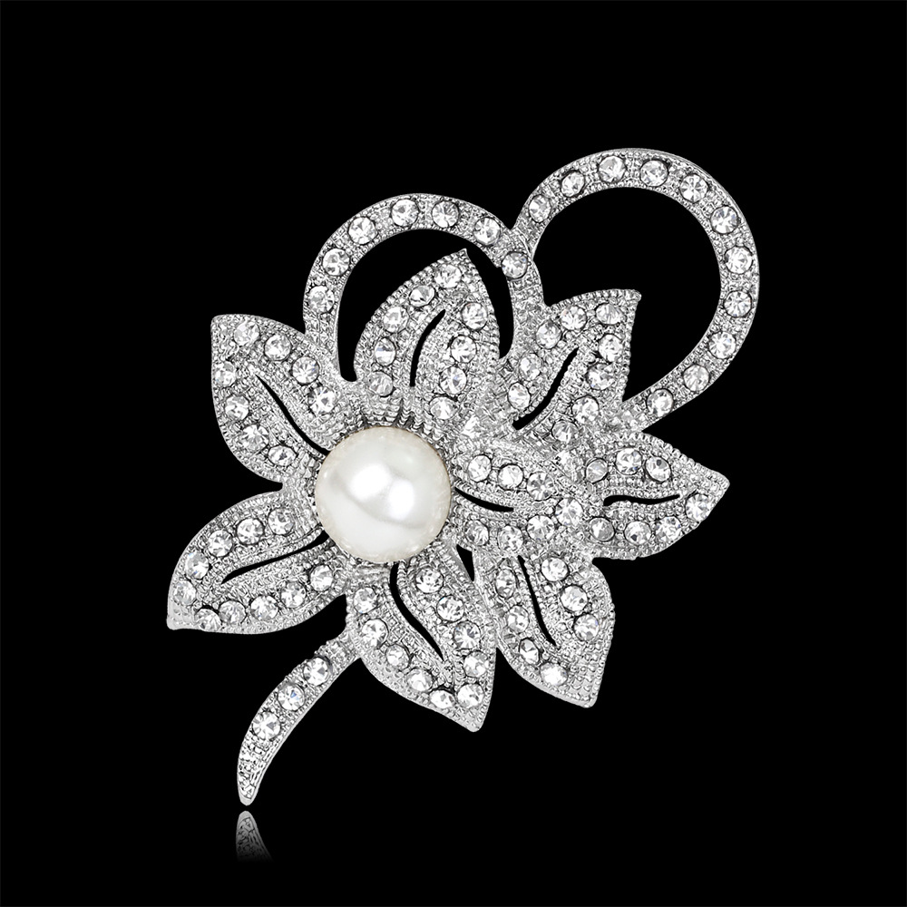 Foreign Trade E-Commerce Alloy Brooch Female Aliexpress Fashion Pearl Brooch Bridal Bouquet