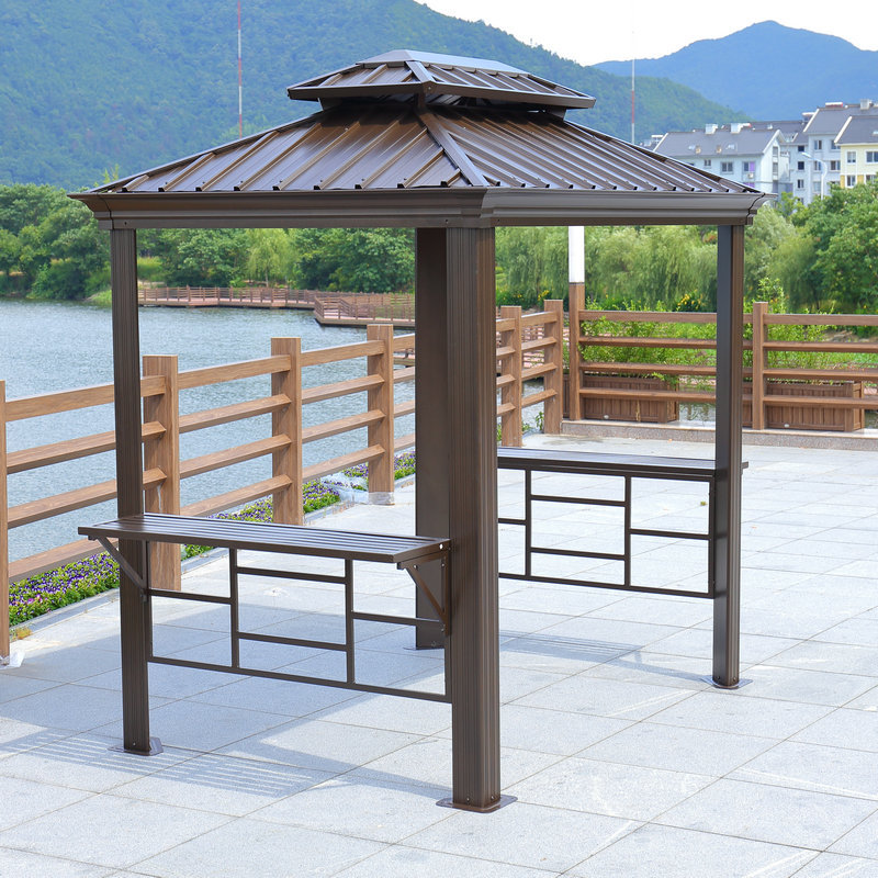 方形凉亭实木凉亭 室外花园镀锌凉亭子 公园休息凉亭定做