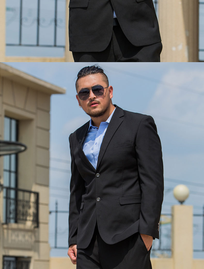 加肥加大码男士西装特大号胖子男装肥佬西服结婚礼服职业装工装男