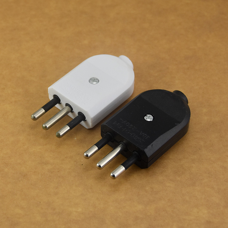 智利插头 乌拉圭意大利可拆装配式接线插头 免焊接拧打螺丝插头