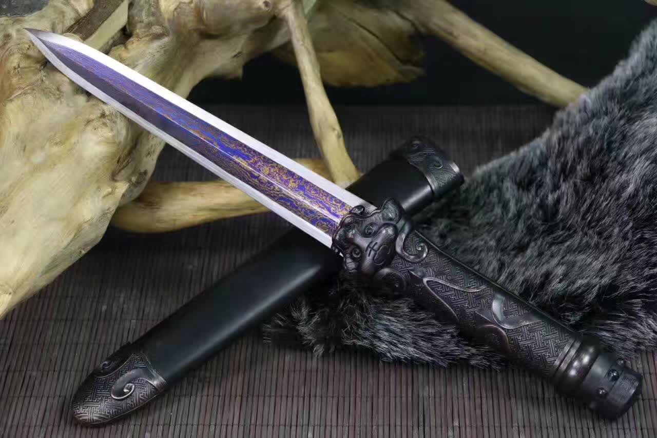 批发龙泉剑镇宅刀剑短刀车载小剑兽王战 武术短秦剑硬剑未开刃