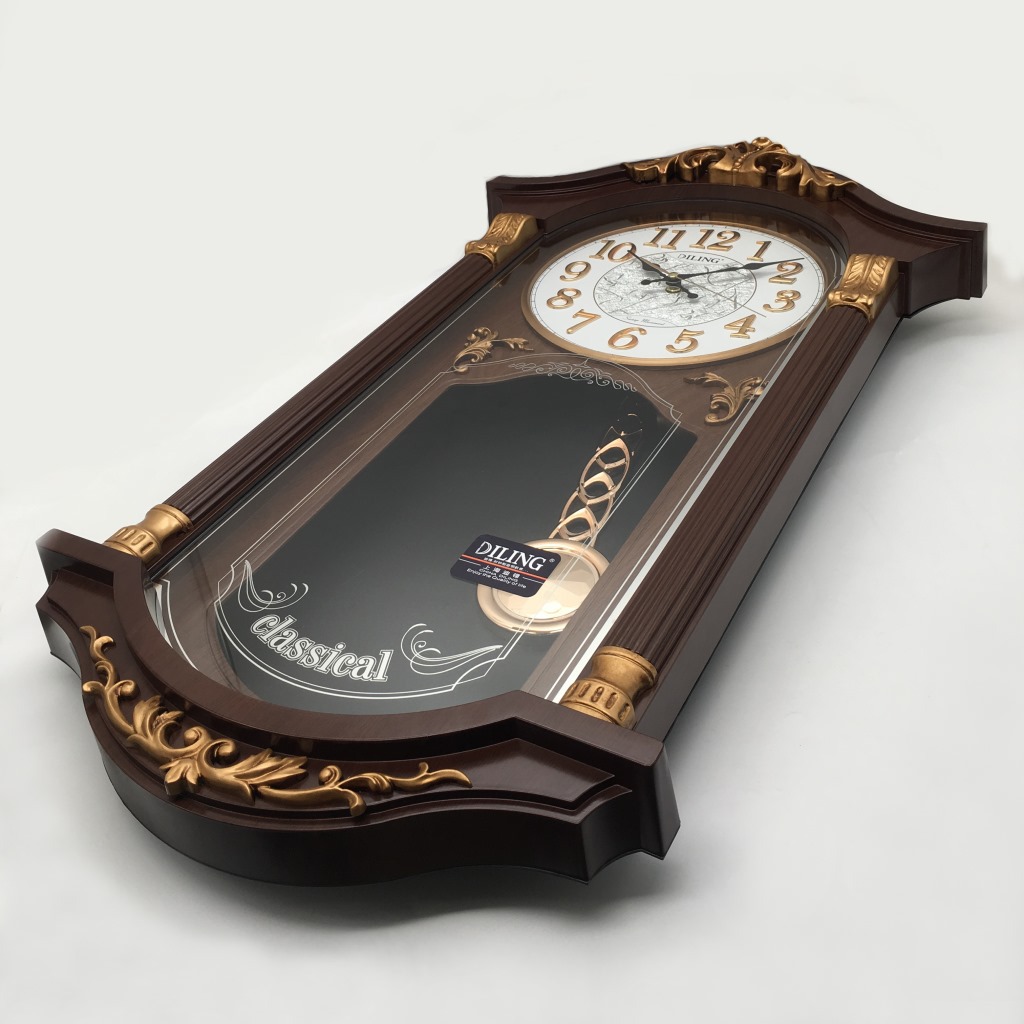 迪翎5124经典钟表复古时尚典美奢华塔型花边时钟别是客厅石英挂钟